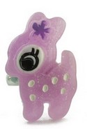 Pop cutie ring met reekalf / bambi paars