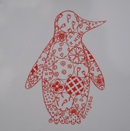 ansichtkaart met pinguïn