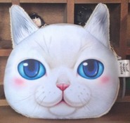 katten portemonnee - kat wit